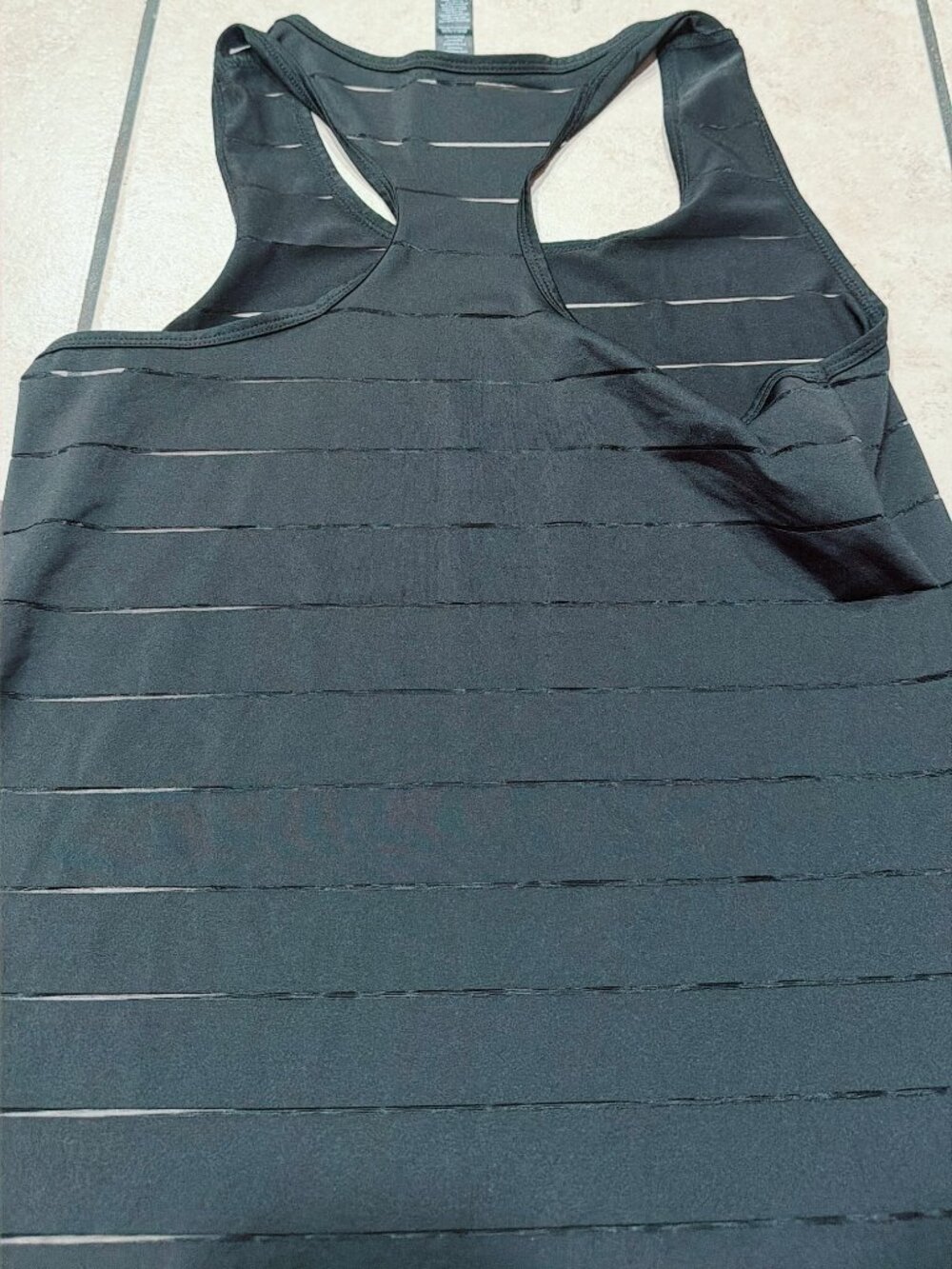 RBX Live Life Active Women's Small Black Mesh Stripe Racerback Workout Tank Top